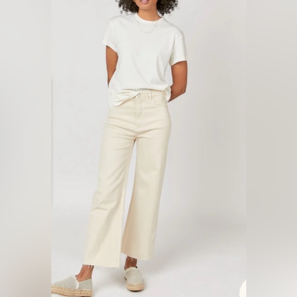 Oliver Logan Aberdeen Wide leg Jeans in Ecru